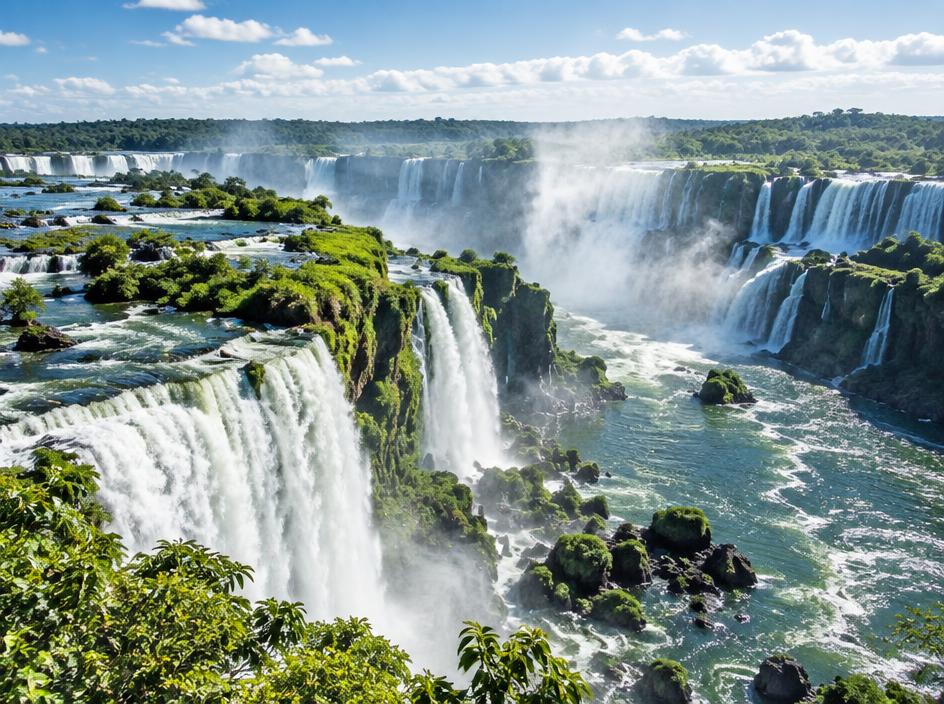 Imagem ilustrativa das Cataratas do Iguaçu entre a floresta