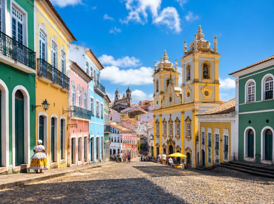 Imagem ilustrativa dos casarões coloridos do Pelourinho em Salvador